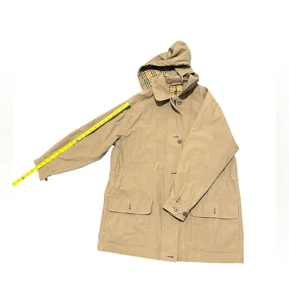 Burberry London Trench Coat Detachable Liner Hood Nova Check Beige Men US Size L - Picture 3 of 13